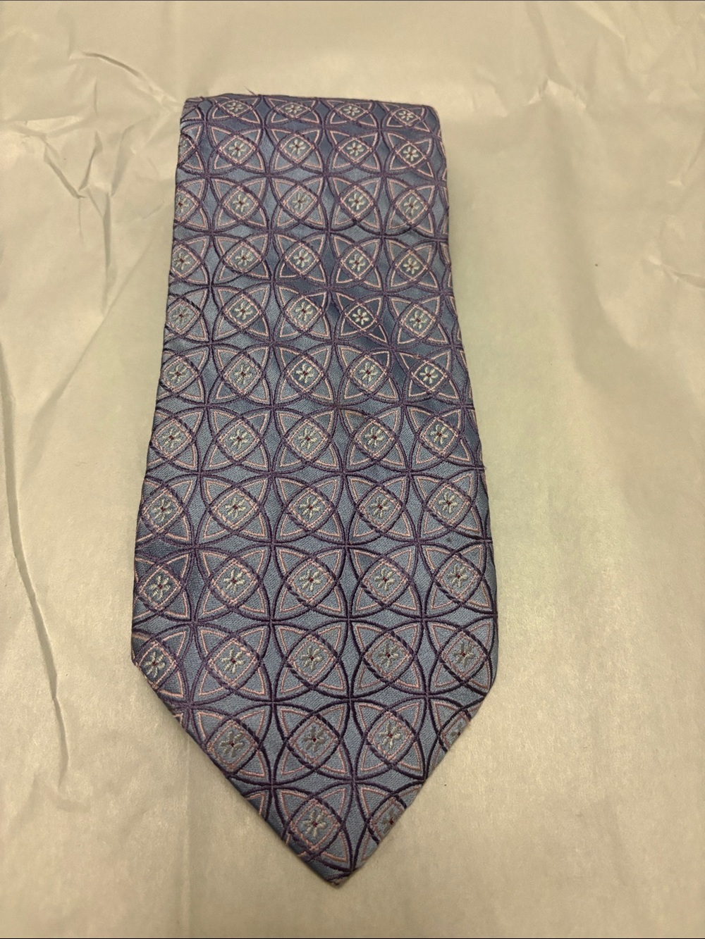 City of London mens Purple Geometric Silk Tie Classic Pattern